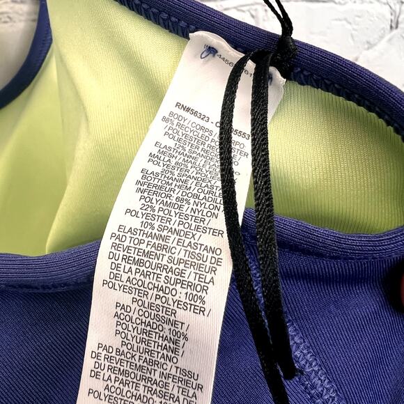 Nike Racerback Sports Bra Blue Size M Stretch Dri-Fit Logo Bra Pads Sporty - Picture 8 of 10